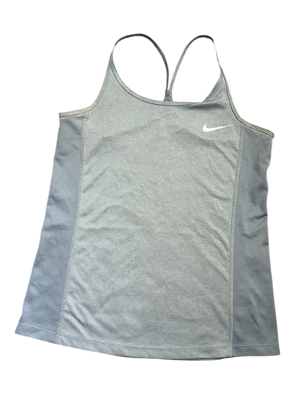 Nike Light Gray Racerback Tank Top with White Swoosh